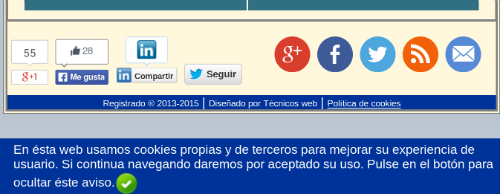 Enlace a la política de cookie de Técnicos Web