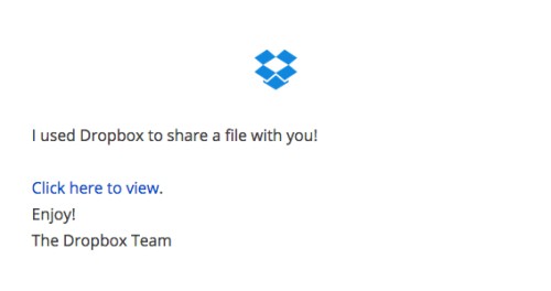 Email phishing Dropbox