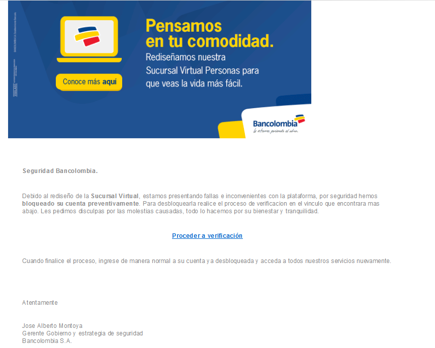 Phishing Bancolombia