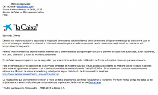 Phishing La Caixa