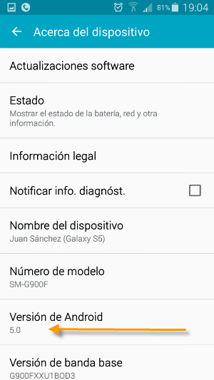 Comprobar versión de Android 3